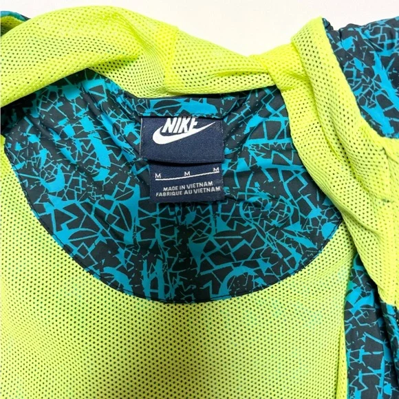 Nike Women’s Zip-Up Blue Green Long Sleeve Hooded Windbreaker Size Medium - Picture 4 of 4